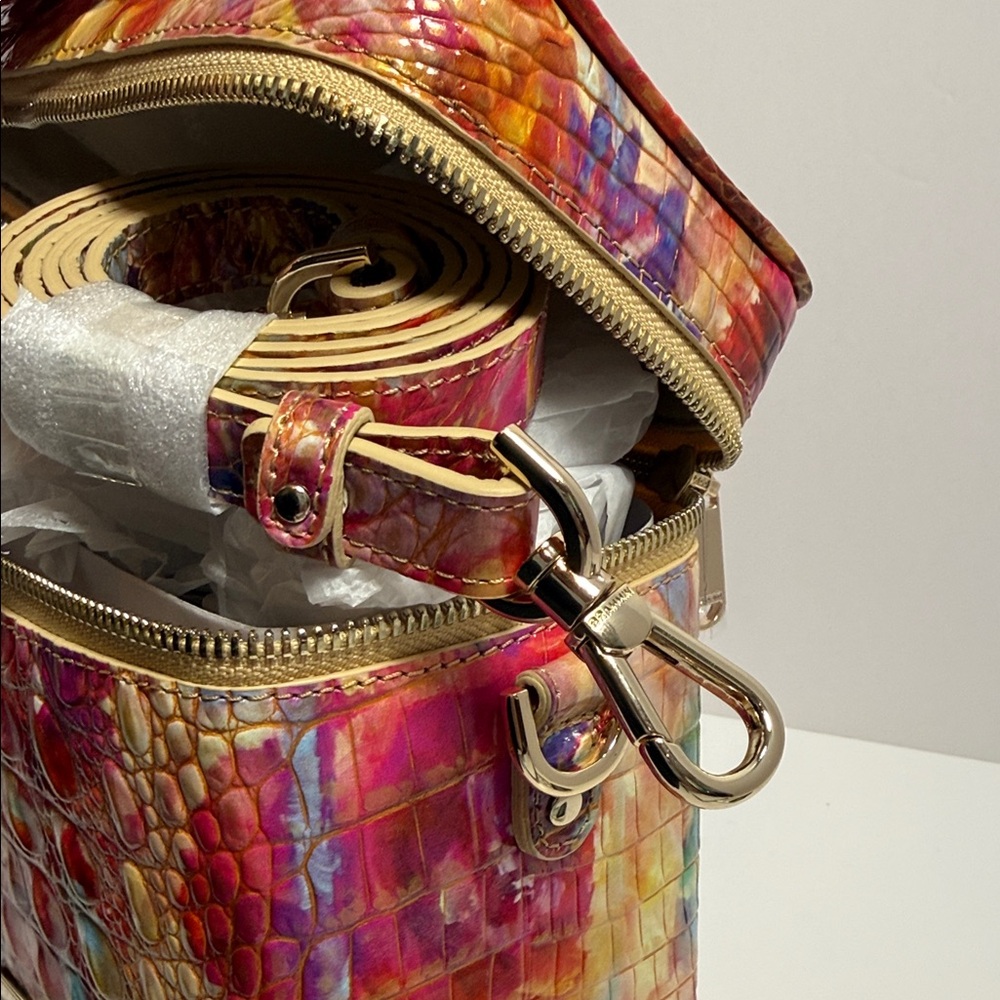 Brahmin Multi Colored.                  Croc-Embossed Leather Crossbody Bag - Picture 11 of 11
